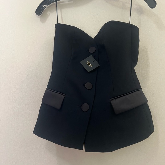 Zara Black Strapless Tailored Bustier - Picture 11 of 16